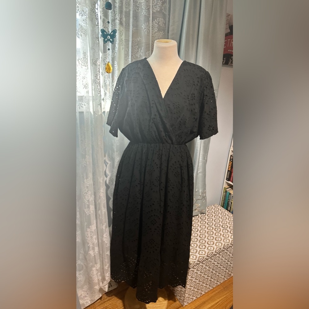 Valentina black eyelet dress